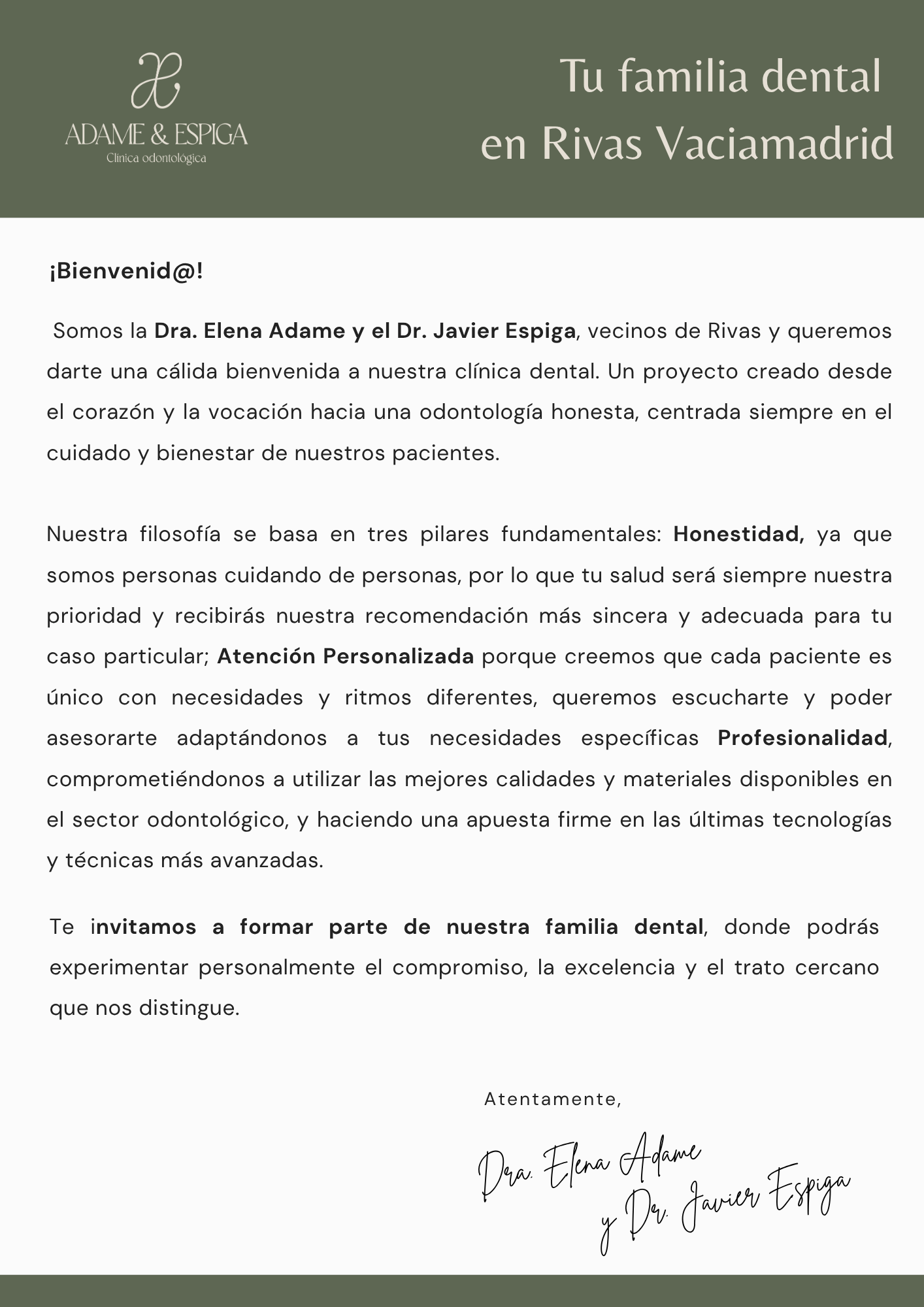 Carta Bienvenida Adame & Espiga Carta Bienvenida Adame & Espiga